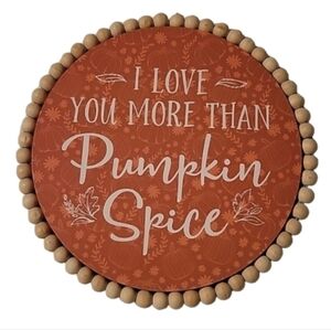 NEW - NWT 7 Inch Pumpkin Spice Home Decor with Easel Back